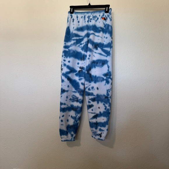 Aviator Nation Hand Dyed Sweatpants - Tie Dye Blue Size S